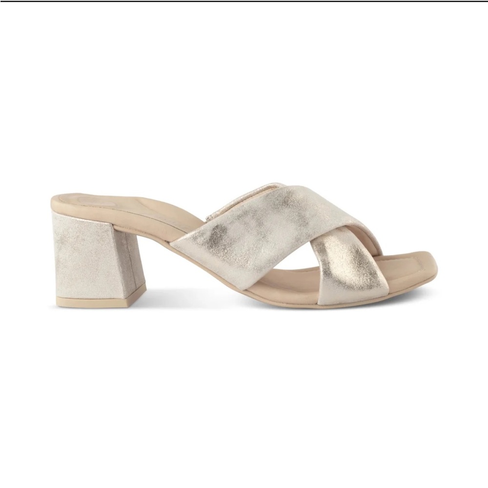 Paul Green Lauren Block Heel Sandals in Mineral Metallic UK 5 and US 7.5 - Picture 8 of 9